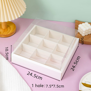 Caja para Empacar Pasteles con Ventana, Grado Alimenticio, Blanca, con 4/6/9 Cavidades para Cupcakes, Pasteles de Ratón, Caja para Pasteles de Navidad y San Valentín - Product Image 6