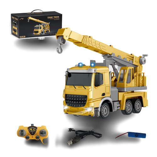 New Kids RC Car Toy 2.4g Remote Control Crane Construction Engineering Truck RC Crane Truck for Christmas Gift
