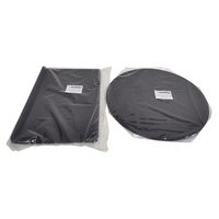 Podio de Acrílico con Base Curva de Acero, Poste Negro, Mesa de Acrílico