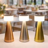 Dontalen Dreifarbige Dimmbare Touch-Schalter Wiederaufladbare LED-Tischlampe Nordisches Modernes Hotel Restaurant Bar Gold Schreibtischlampe