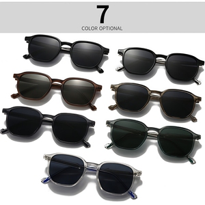 Lunettes de soleil rétro pour hommes avec verres colorés, logo personnalisé, monture ovale unique, OEM, UV400, anti-reflets, pour la conduite, unisexe, vintage, vente en gros - Product Image 3