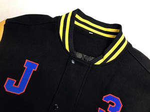 แจ็กเก็ตบอมเบอร์สำหรับผู้ชายแจ็คเก็ตเบสบอลปักโลโก้ได้ตามต้องการ - Product Image 3