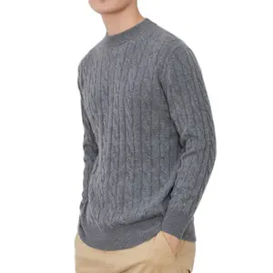 आकस्मिक स्वेटर 100% कश्मीरी Mens के लिए बुना हुआ कश्मीरी मोटी स्वेटर क्रू गर्दन स्वेटर पुरुषों