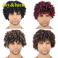 Perruque Courte Façon Dreadlocks pour Hommes, Prix Usine Vente Chaude, Perruque Synthétique Noire pour Hommes Style Cheveux Rapprochés