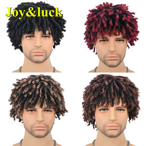 Peluca Corta de Estilo Dreadlock para <span class=keywords><strong>Hombre</strong></span>, Venta al por Mayor de Fábrica, Estilo Masculino, Cabello Lateral Negro, Peluca Sintética para <span class=keywords><strong>Hombre</strong></span> - Product Image 6