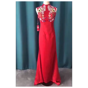 Vestido rojo moderno Cheongsam vestido de boda chino Qipao personalizado vestido Qipao ceremonia del té