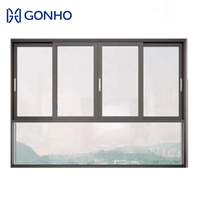GONHO Usine Fenêtres coulissantes en aluminium noir à double vitrage et double vitrage à ressort à gaz de haute qualité australienne
