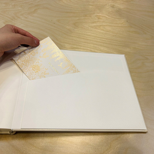 Carnet de notes et livre d'or de mariage personnalisé en velours et lin de luxe, couverture rigide, 60 feuilles, reliure thermique avec dorure à chaud - Product Image 4
