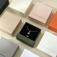 Caja de Joyería de Lujo con Logotipo Personalizado, Caja Cuadrada Ecológica de Papel Rígido para Collares, Anillos y Pendientes, Caja de Regalo Deslizante de Cartón