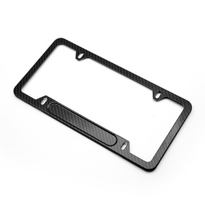 Support de plaque d'immatriculation de voiture VEER personnalisé en fibre de carbone forgée à 100 % avec quatre trous pour BMW/Nissan/Mercedes-Benz/Tesla - Product Image 3