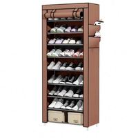 Meuble de rangement pliable anti-poussière épais et amovible en tissu non-tissé pour chaussures