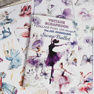 JAI IMAN 18 feuilles (150 + images) non auto-adhésif cygne Ballet Scrapbook papier ensemble bricolage Collage décoration livre pour artisanat d'art - Product Image 1