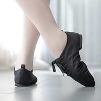 Chaussures de danse jazz ORCHID DANCE unisexes pour femmes et hommes, taille complète, toile noire, semelle extérieure en PVC souple, doublure en coton, talon bas, pas cher