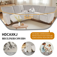 Housse de canapé imperméable en velours extensible crème clair pour canapé 5 places, protection pour salon, haute qualité, best-seller