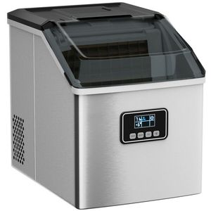 Stainless Steel Ice Maker 48 Lbs Capacity With Lcd Display Home Use <b>Square</b> Ice Cubes - Product Image 3