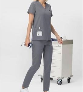 Scrub gigi lengan pendek wanita Set kustom seragam kerja kedokteran gigi scrub Perawatan dibuat isolasi bedah spandeks - Product Image 4