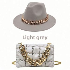 Conjunto de Sombrero Fedora Vintage y Bolso para Mujer, Ala Ancha, Venta al Por Mayor 2022 - Product Image 6