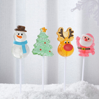 Sucettes de Noël Mignonnes et de Haute Qualité au Goût de Père Noël, Bonbons Durs aux Saveurs Fruitées pour Cadeau de Noël