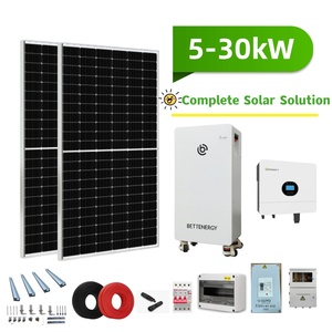 ระบบโซลาร์เซลล์พลังงานแสงอาทิตย์แบบครบวงจร 5kw 10kw 15kw สำหรับบ้านพักอาศัย แบบเชื่อมต่อกับระบบไฟฟ้า (On-grid) แบบแยกส่วน (Off-grid) และแบบไฮบริด พร้อมแบตเตอรี่ลิเธียมไอรอนฟอสเฟต - Product Image 5