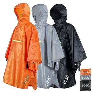 Custom <strong>Waterproof</strong> <strong>Poncho</strong> Raincoat Reusable Hooded Rain Coat Lightweight <strong>Poncho</strong> with Reflective Stripe <strong>for</strong> Outdoor Travel - Product Image 1