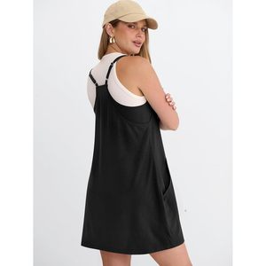 <b>Women</b> Athletic Tennis Dress Square Neck Loose Fit Breathable Built In Shorts Casual <b>Romper</b> Mini Dress For Leisure Wear - Product Image 6