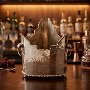 Porte-bouteille à vin en laiton plaqué argent - Product Image 4