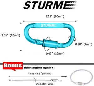 คาราไบเนอร์คลิปอะลูมิเนียมรูปตัว D พร้อมตัวล็อค แข็งแรง ทนทาน น้ำหนักเบา ชุดคาราไบเนอร์ขนาดใหญ่สำหรับตั้งแคมป์กลางแจ้ง พร้อมตัวล็อคแบบเกลียว - Product Image 2