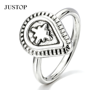 JUSTOP 925 Silver Cocktail <b>Ring</b> Modern Unisex Fashion Jewelry <b>Plain</b> Design Daily Wear Gift - Product Image 5