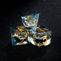 Ensemble de dés D&D personnalisés en gros, 7 pièces, couleurs mélangées, dés en résine à bords tranchants pour jeu de société D&D