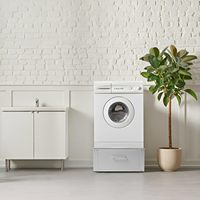 Cadre de support de base pour machine à laver avec armoire à tiroirs pour machine à laver et sèche-linge Emballage de vente par correspondance