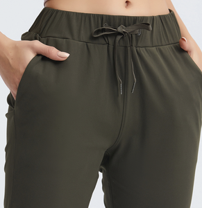 Nouveau pantalon de Yoga droit ample pour femmes <span class=keywords><strong>Dl081</strong></span> taille haute sport décontracté élastique neuf points Nylon/Spandex cheville <span class=keywords><strong>DL081</strong></span> - Product Image 1
