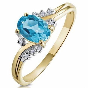 Bague de fiançailles en or jaune 14 carats plaqué rhodium, argent sterling 925, améthyste naturelle, trois pierres, pour mariage et fête - Product Image 2