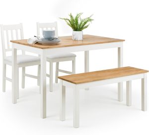 <span class=keywords><strong>Set</strong></span> Tavolo da Cucina Moderno in Legno con <span class=keywords><strong>3</strong></span> Panche Salvaspazio, <span class=keywords><strong>Set</strong></span> da Pranzo Robusto in <span class=keywords><strong>3</strong></span> Pezzi con Tavolo e Sedie - Product Image 4