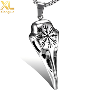 Collier Pendentif Oiseau Géométrique Animalier Viking Plaqué Or 18K Or 10K Style Hiphop - Product Image 1