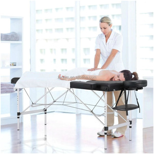 Table de massage multifonctionnelle portable et pliable 2-en-1 avec technologie d'aspiration, trou pour le visage réglable, en cuir PU, pour salon de beauté - Product Image 1
