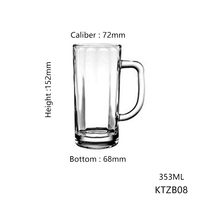 Verre à bière et à vin classique Blinkmax 350-400ML avec poignée, tasse en verre personnalisable pour cadeaux d'affaires