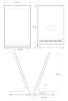 Portworld Nouveau Lancement YC-L106 Écran Vertical 10 Pouces Type L Affichage Numérique de Commande de Nourriture Écran Tactile pour Bureau