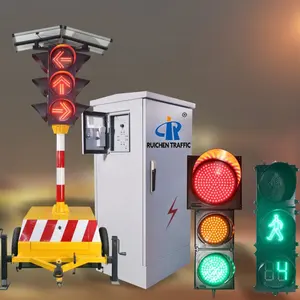 Layar Jalan Bulat Merah dan Hijau Perangkat Berubah Kereta Api Surya Portabel Xsle 120Mm untuk Anak-anak Lampu Sinyal Lalu Lintas Led