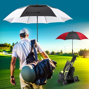 UV Protection Oversized Straight Pongee Golf <b>Umbrella</b> 54 62 72 Inch Semi-<b>Automatic</b> Open with Ventilation System - Product Image 3