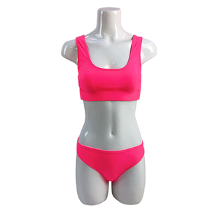 Mix &amp; Match de neón de color rosa bikinis Scoop Neck Top <span class=keywords><strong>y</strong></span> se reunieron <span class=keywords><strong>Tanga</strong></span> <span class=keywords><strong>Bikini</strong></span> Tankini damas traje de baño conjuntos - Product Image 1