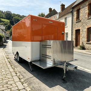 Towable Hot Dog Cart With <b>Grill</b> Mobile Beverage Trailer Coffee Trailer Ice Cream Burgers Fast Food Snack Van Food Truck - Product Image 5