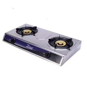 Cuisinière à gaz portable en acier inoxydable à 2 brûleurs avec allumage automatique GPL, facile à nettoyer, pour camping-car, maison, hôtel et usage extérieur - Product Image 1