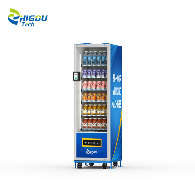 Smart Large Vending Machine 300-600 Capacity Compressor Cooling QR Code Credit Card Options Cloud-Based Management Touchscreen