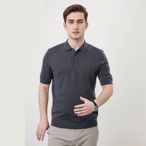 Camisetas de Lana Merino de Alta Calidad para Hombre, Lavables a Máquina, Suéter Polo Ligero de Manga Corta - Product Image 2