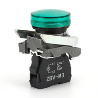Lampada Indicatrice Serie XB5 con Foro di Montaggio da 22mm, XB5-AVM3 Verde 220V, Luci Indicatrici per Apparecchiature Elettriche, Lampada di Segnalazione