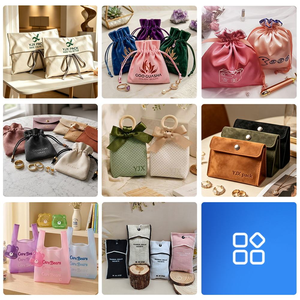 Bolsa de Joyería Personalizada de Microfibra, Bolsa Pequeña de Gamuza con Cordón, Embalaje de Regalo, Bolsa de Cuero Impresa en Blanco, Berry y Azul Marino para YJX - Product Image 4