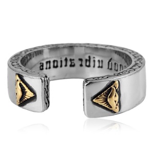 yunnique Men's Pyramid Open <b>Ring</b> Steel Color Geometric Design Gift Jewelry - Product Image 4