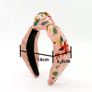 جودة عالية مصمم <span class=keywords><strong>Gingham</strong></span> عصابة رأس للنساء لون خالص Bowknot جديد أزياء عالية الجودة مصمم النسيج - Product Image 3