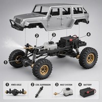 Camion tout-terrain RC 4x4 1:14 en métal moulé sous pression avec effets de fumée et d'eau 2,4 GHz pour enfants