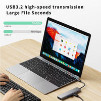 Station d'accueil USB 3.0 multifonctionnelle 8-en-1 4K 30Hz avec port HDMI, TF/SD, PD100W, adaptateur USB/C Type 3.0, hub USB C pour ordinateur portable